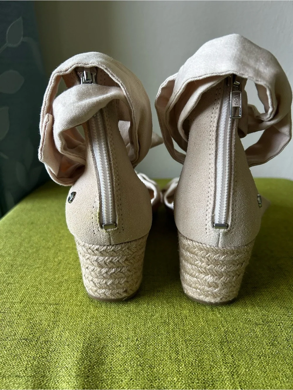 UGG Beige Knot Espadrille Wedge Sandals
